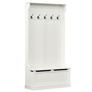 Móvel cabide de entrada 96x34x179,7 cm mdf color beige Homcom