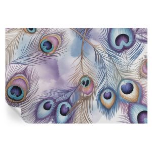 Papel de parede vinílico penas de pavão 104x152 tulup
