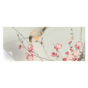 Papel de parede autocolante pássaro florido 250x104 tulup