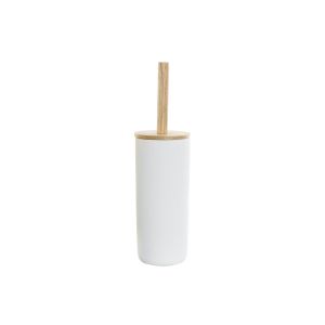 Suporte para escova de sanita em cerâmica e bambu 10x10x38cm