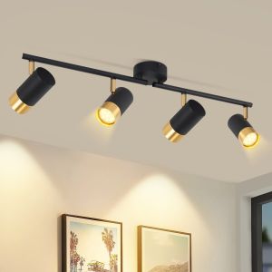 Nettlife luminária de teto negro gu10 62x12