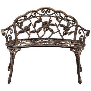 Banco de jardim monfalcone exterior 2 lugares ferro 99x54x78cm bronze