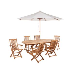 Conjunto de refeição madeira de acácia castanho maui ii