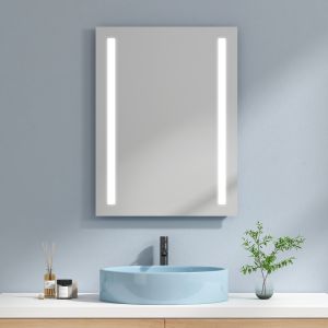 Emke espelho de banheiro espelho LED de parede 60x80 cm com luz branca fria