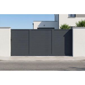 Portão deslizante eiger de 4,5 m de altura e 180 cm de altura + portão de p