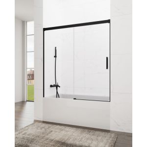 Resguardo banheira frontal+deslizante basic 165-170cm transparente preto