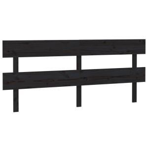 vidaXL cabecero de cama madera maciza de pino negro 204x3x81 cm