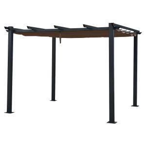 Pérgola livre 3 × 3m cassis taupe - estrutura de alumínio