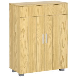 Armário de casa de banho mdf cor de madeira natural 60x30x80cm