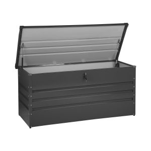 Caixa de arrumação cebrosa 132 cm 62 cm metal cinzento grafite