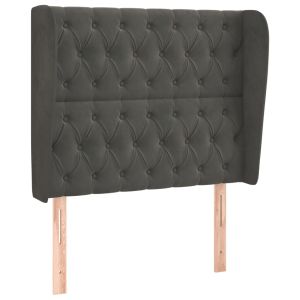 vidaXL cabecero con orejas de terciopelo gris oscuro 103x23x118/128 cm