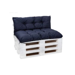 Almofadas de paletes exteriores 120x60x40cm almofadas jardim azul-marinho