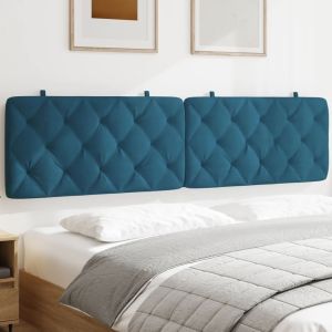 Almofadão de cabeceira 200 cm veludo azul