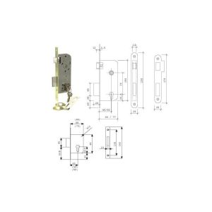Fechadura tesa 2030-hl/50 borda arredondada