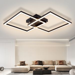 Nettlife luz de teto sala LED branco quente preto 3000k design moderno