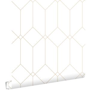 Estahome papel de parede motivo art deco brancoedourado 53 cm x 10.05 m