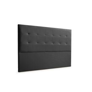 Cabeceira estofada atenea pele sintética 130x120x8 cm - preto - moonia