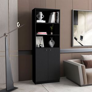 Estante melamine home com armário inferior e 3 prateleiras exteriores