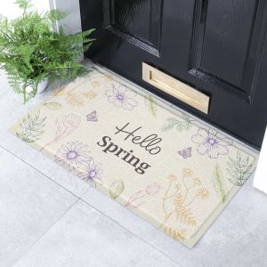 Felpudo 'hello spring' para interior y exterior (70 x 40 cm)