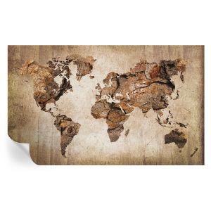 Papel de parede vinílico mapa de madeira 416x254 tulup