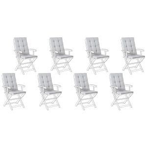 Conjunto de 8 almofadas de encosto/assento maui premium cinzento mesclado