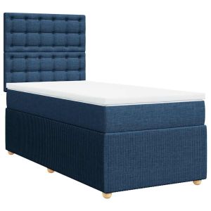 vidaXL cama box spring con colchón tela azul 80x200 cm