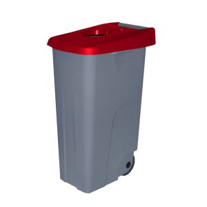Recipiente de reciclagem aberto denox 110l vermelho - 420x570x880 mm