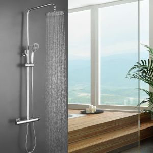 Kibath coluna extra longa com alavanca única redonda tor 100-150cm cromada