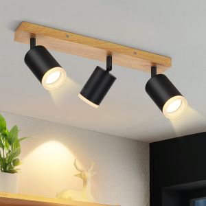 Nettlife luminária de teto negro gu10 41x6