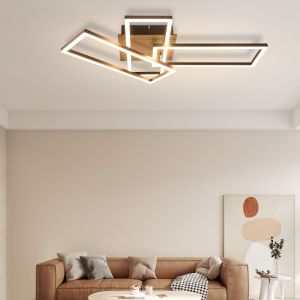 Nettlife LED luz de teto  com moldura preta  64.3 cm regulável com comando