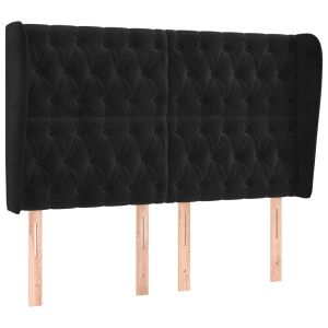 vidaXL cabecero con orejas de terciopelo negro 147x23x118/128 cm