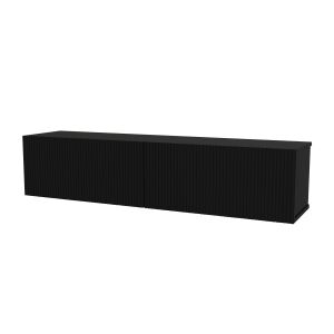 Mesa baixa para tv suspensa verpsboga com 2 portas 135x32x30 cm preto