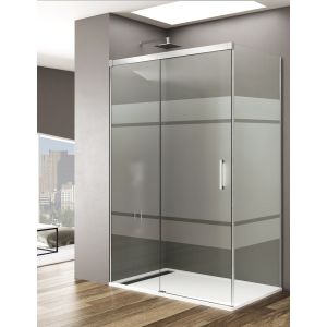 Resguardo de chuveiro basic 1+1 110x70 cm serigrafado - crómio