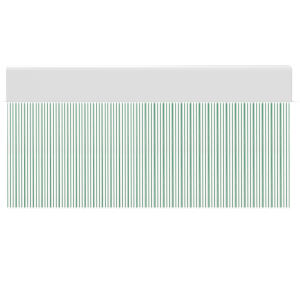 Cortina de porta listrada PVC branco com verde / 90 x 210