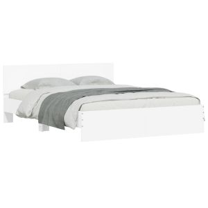 vidaXL estructura de cama con cabecero blanca 150x200 cm