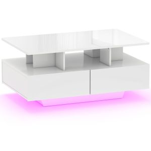 Mesa de centro 90x55x41 cm mdf color blanco Homcom, casa - mesas