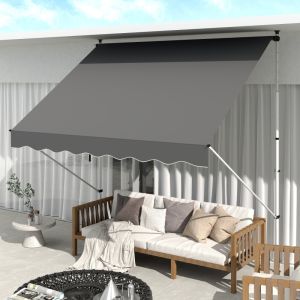 Toldo independente 300x150cm poliéster cinzento ajustável