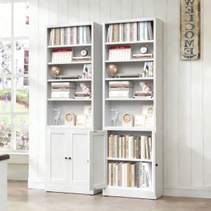 Estante com 1 porta e 5 prateleiras branca 180x60x24cm