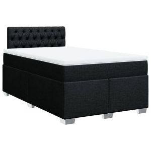 vidaXL cama box spring con colchón tela negro 120x200 cm
