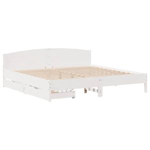 vidaXL estructura de cama sin colchón madera maciza blanca 200x200 cm