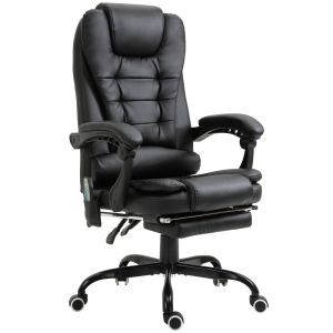 Cadeira de escritório com massagem semi-pu, PVC e aço galvanizado