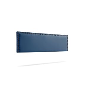 Cabeceira estofada modena pele sintética 220x55x8 cm - azul escuro - moonia