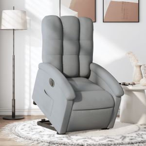 Poltrona reclinável elevatória elétrica tecido cinzento-claro ewg1320