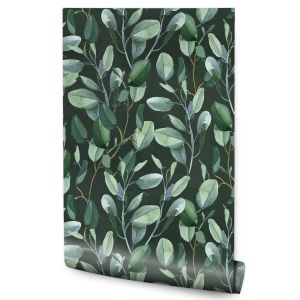 Papel de parede quarto folhas de eucalipto natureza