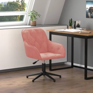 Cadeira de escritório giratória veludo rosa wf284734
