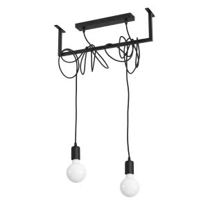 Candelabro salamanca negro tela/acero 50x150x10cm