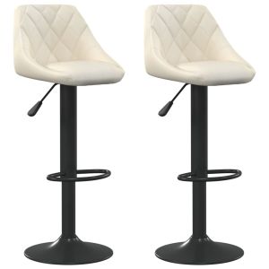 vidaXL taburetes de cocina 2 unidades terciopelo crema