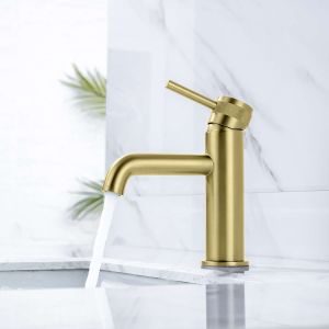 Torneira de lavatório sky bath ouro escovado série diamond