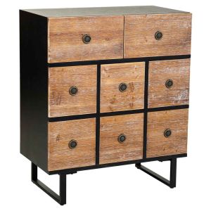 Cómoda de madeira com 8 gavetas 76x40x90