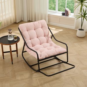 Cadeira de baloiço rosa aço 75x116x82cm relaxamento